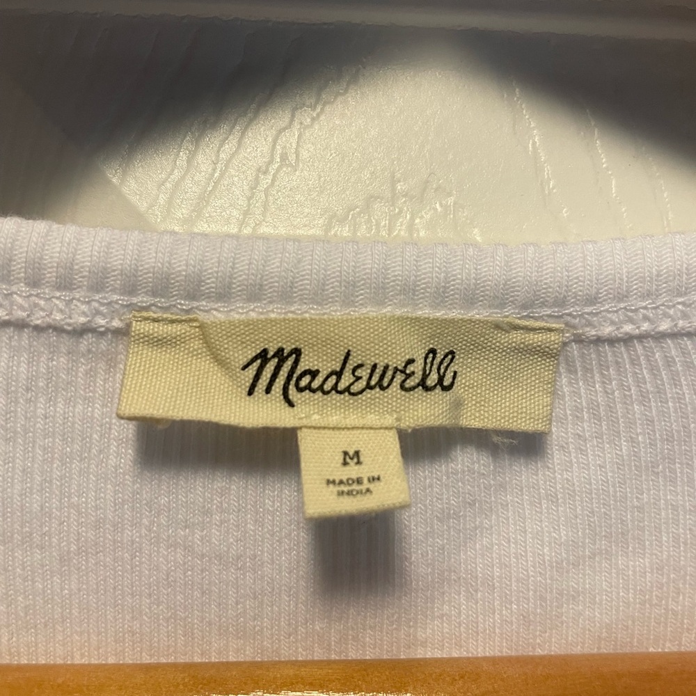Madewell Ribbed Puff-Sleeve Top side M - Picture 6 of 7